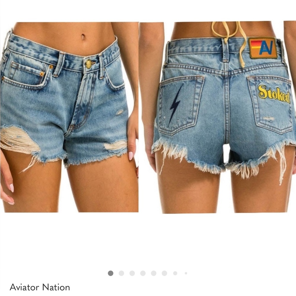 Aviator Nation Distressed Denim Shorts